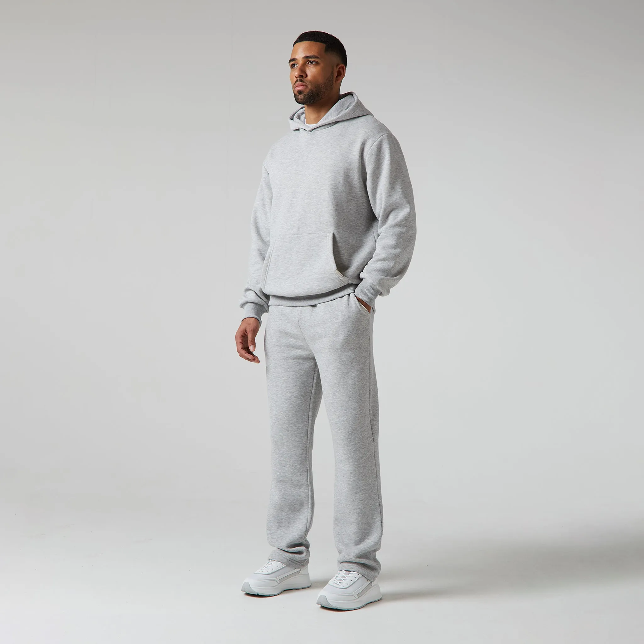 2-Pack Relaxed Fit Hoodie | Black Light Grey Marl