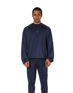 2Way Stretch Relaxed Pullover Tops - Navy