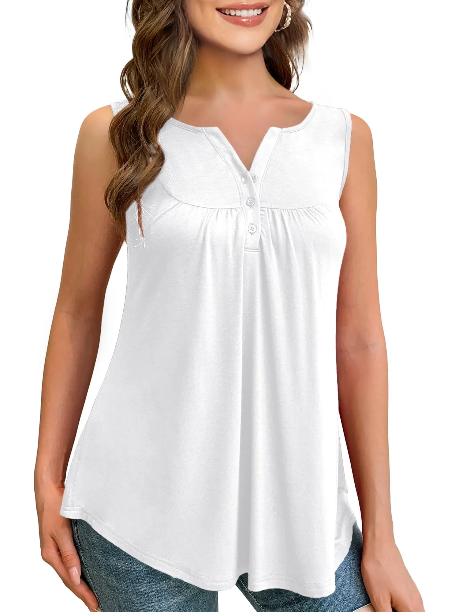 a.Jesdani Womens Plus Size Tunic Tank Tops Sleeveless Casual Blouses m-4x