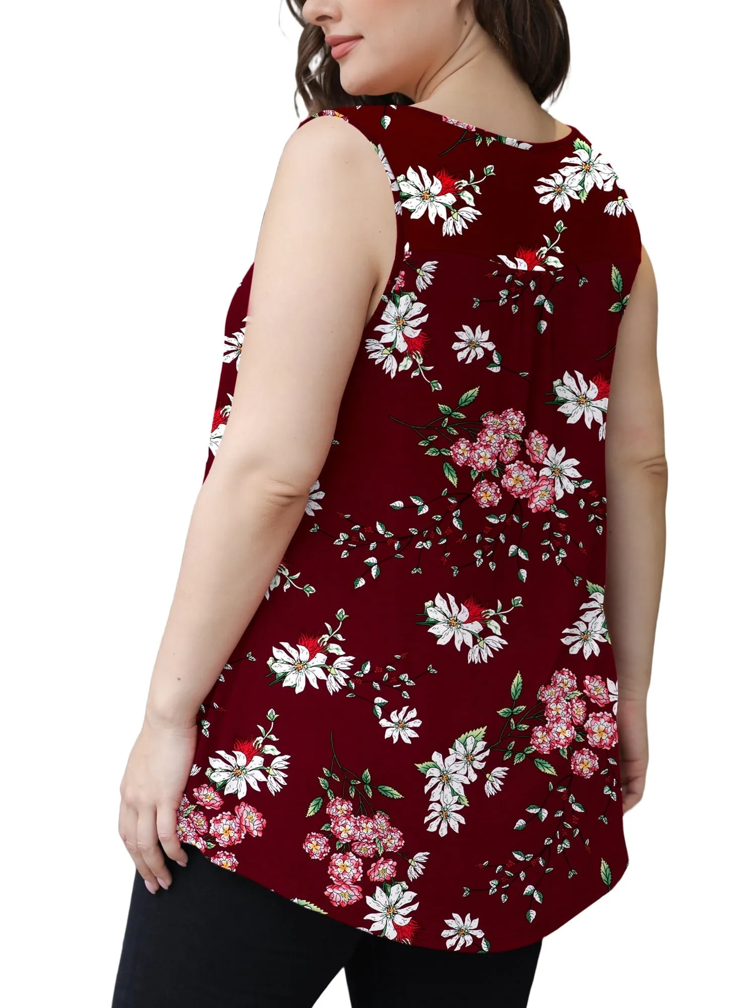 a.Jesdani Womens Plus Size Tunic Tank Tops Sleeveless Casual Blouses m-4x