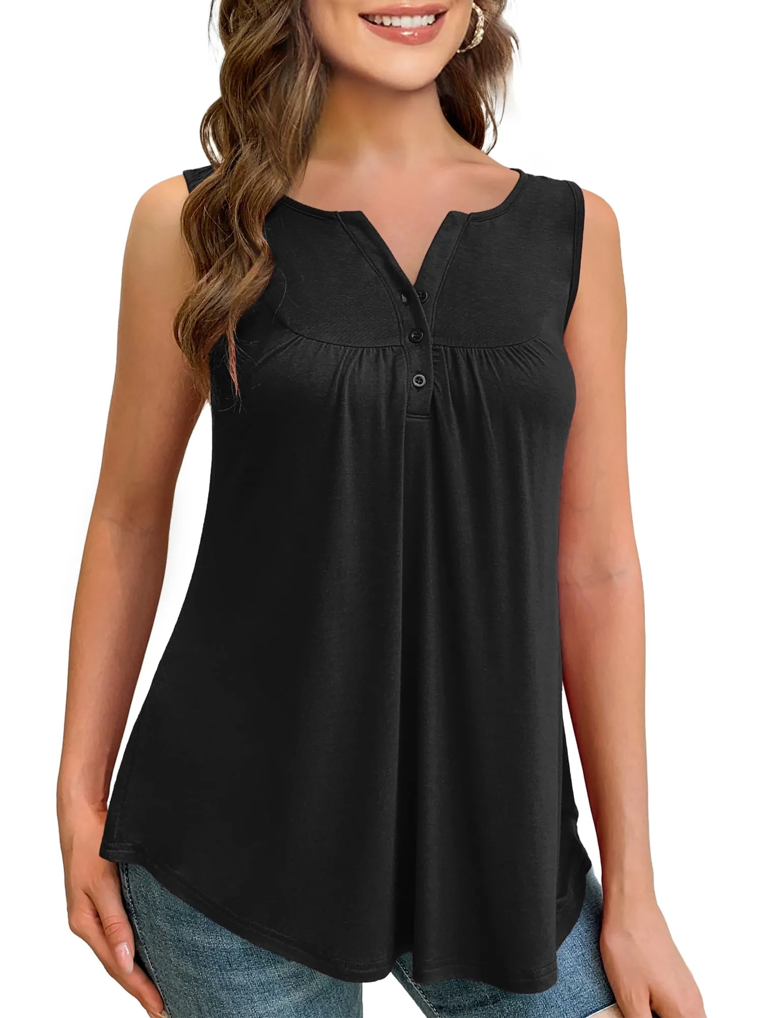 a.Jesdani Womens Plus Size Tunic Tank Tops Sleeveless Casual Blouses m-4x