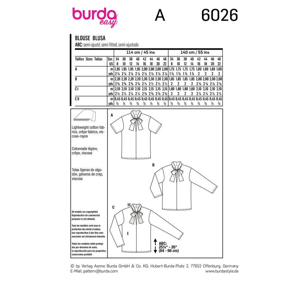 BURDA - 6026 Blouse