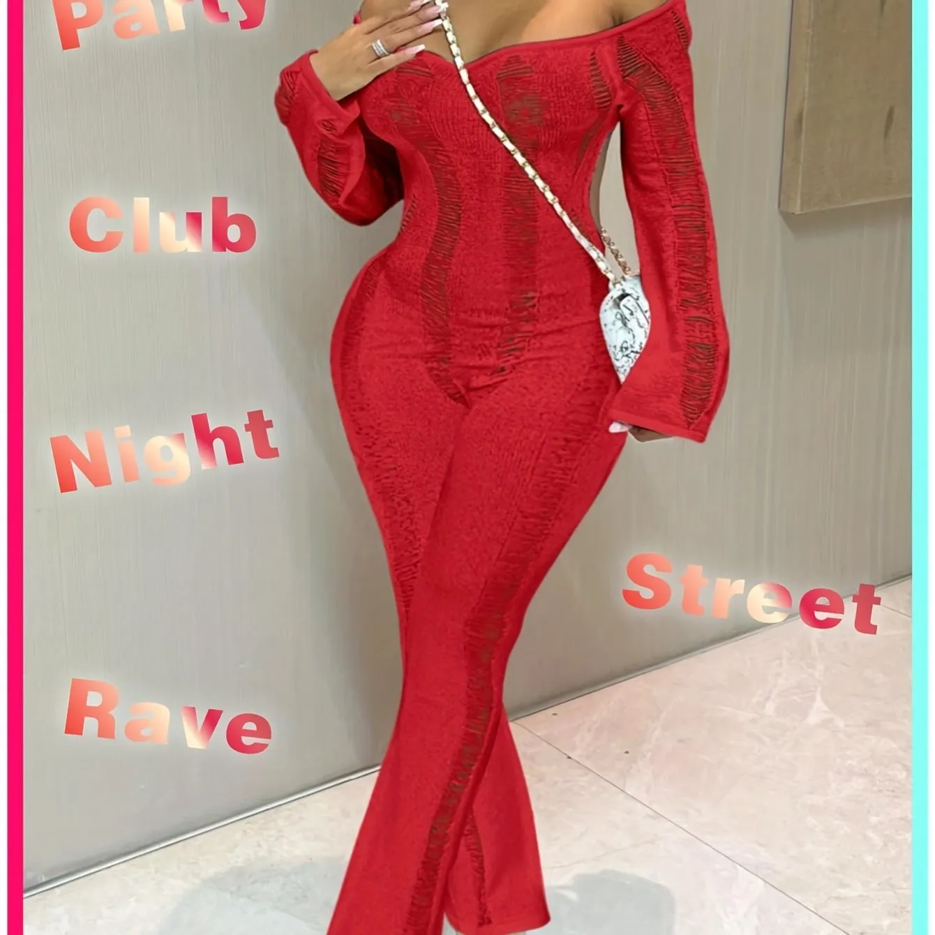 Chic Crochet Knit with Hollow Out Details Jumpsuit