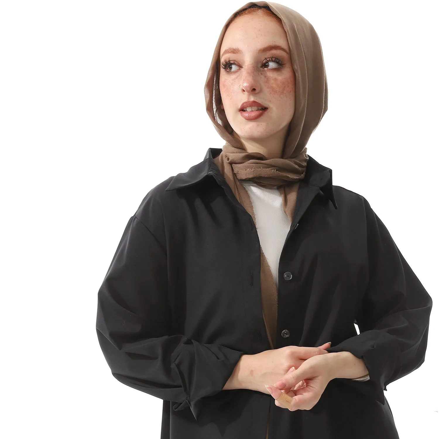 Comfy Cream Chiffon Long Sleeves Buttons Shirt