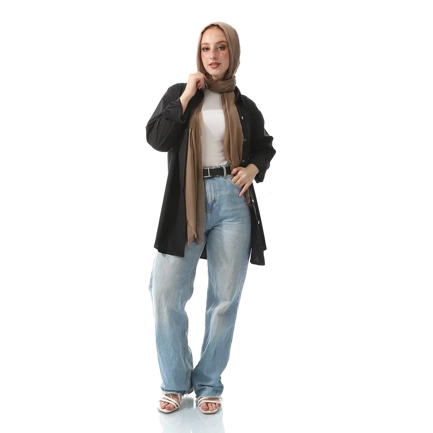 Comfy Cream Chiffon Long Sleeves Buttons Shirt