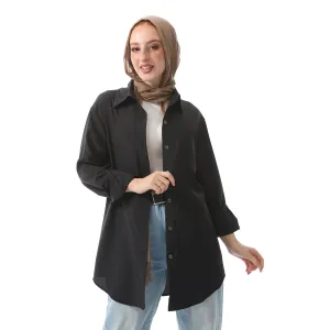 Comfy Cream Chiffon Long Sleeves Buttons Shirt