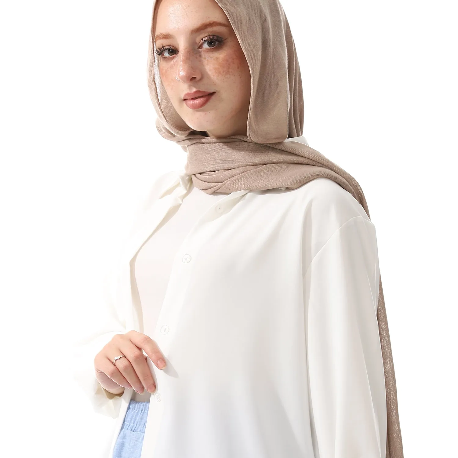 Comfy Cream Chiffon Long Sleeves Buttons Shirt