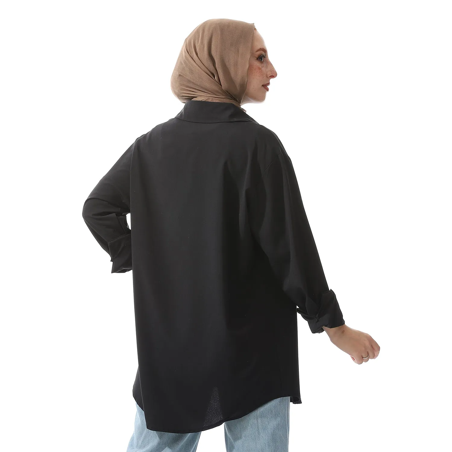 Comfy Cream Chiffon Long Sleeves Buttons Shirt
