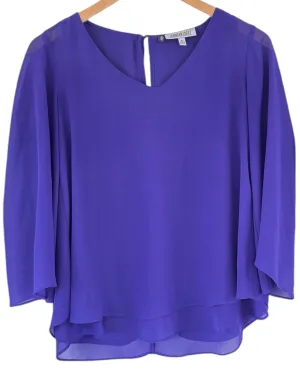 Cool Winter Potion V-Neck Petal Back Chiffon Blouse