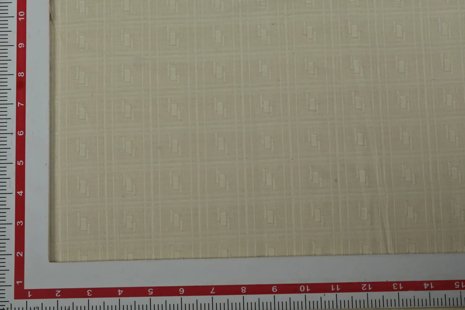 Cream Checks Cotton Self Fabric