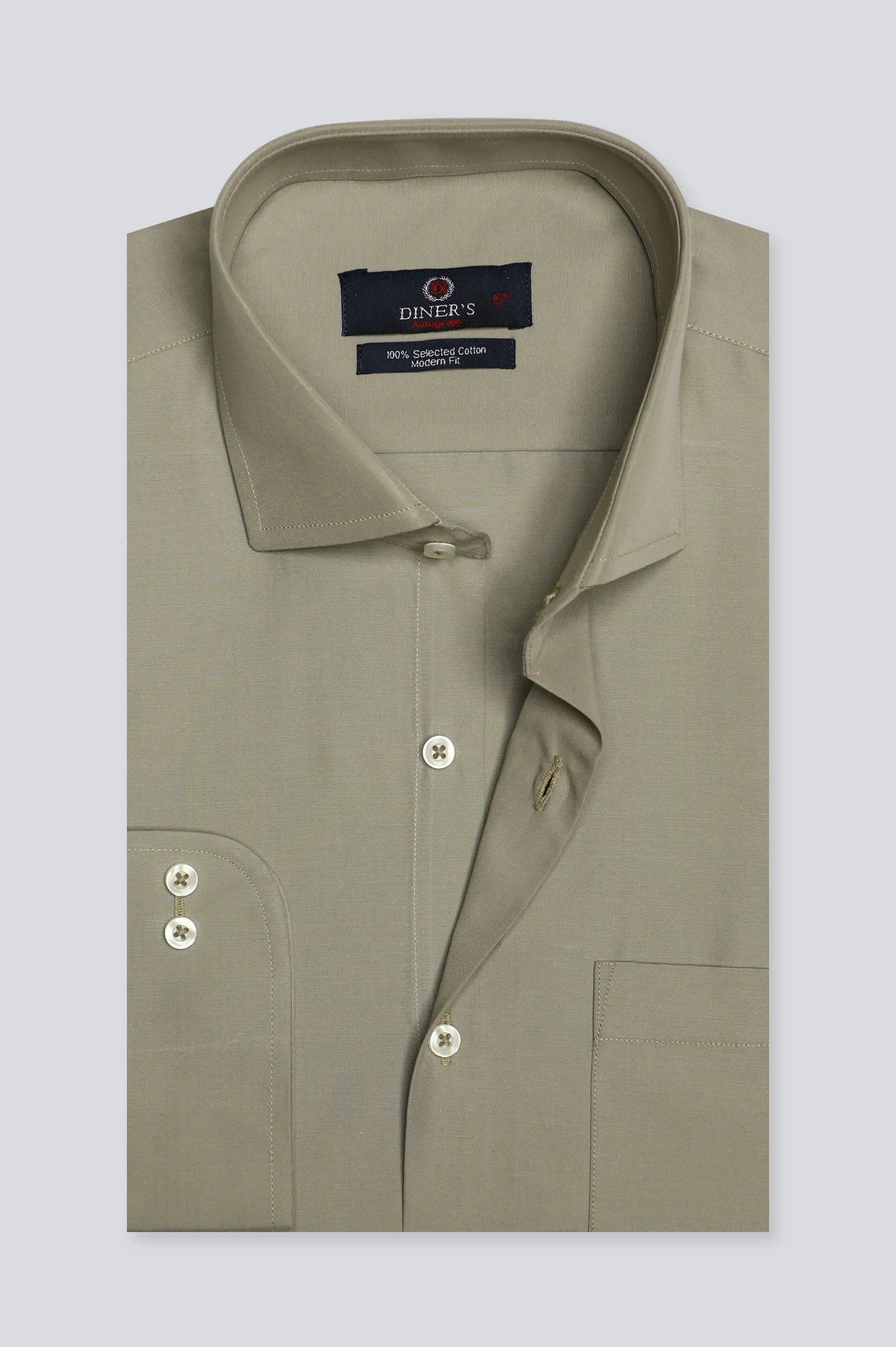 Dark Fawn Plain Formal Autograph Shirt