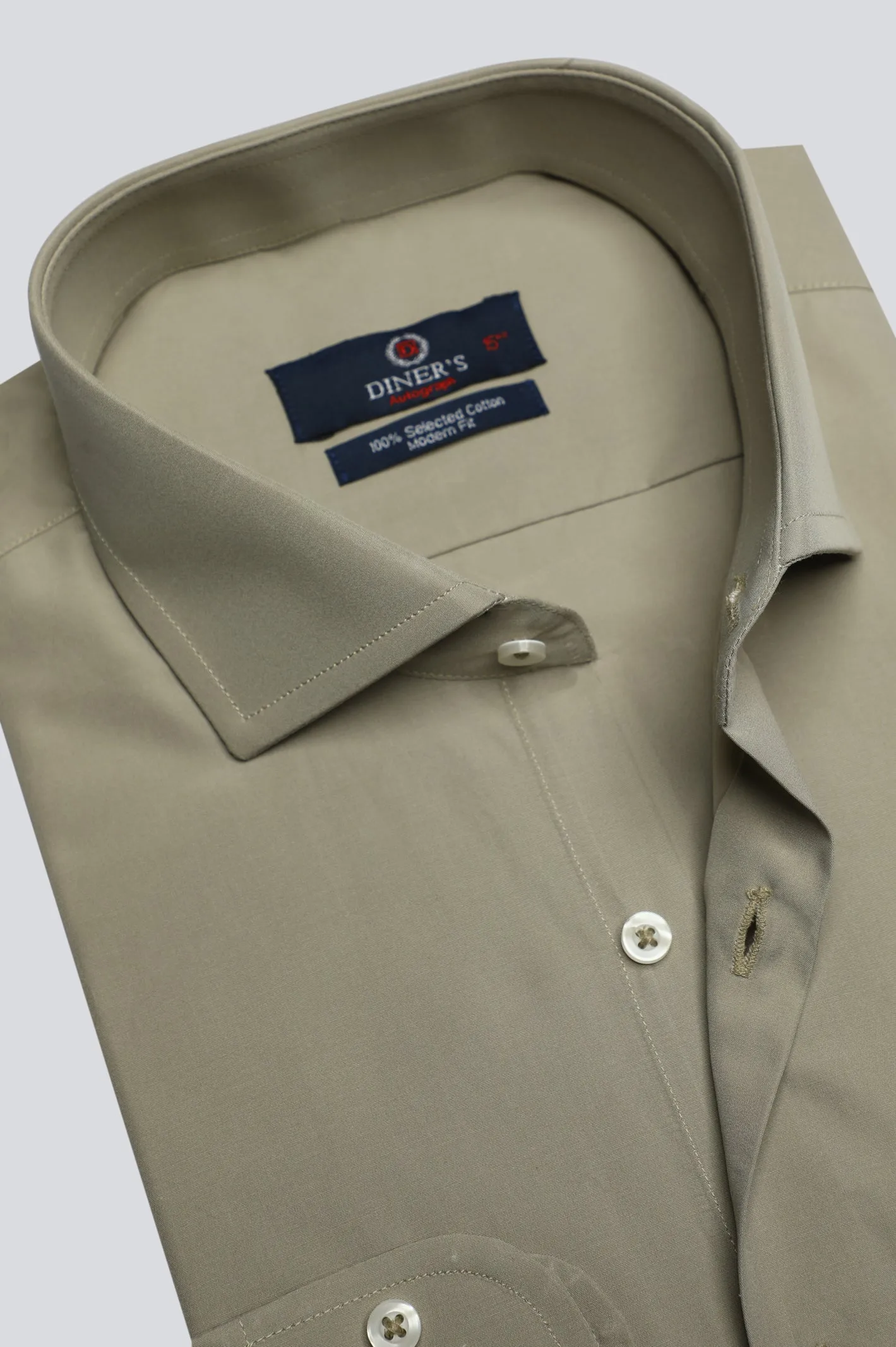 Dark Fawn Plain Formal Autograph Shirt