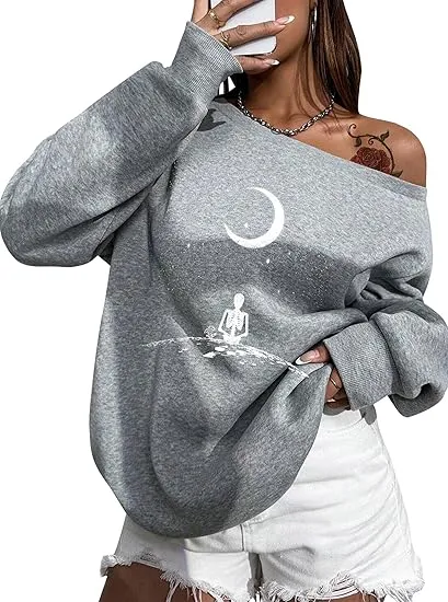 Deep Grey Comfy Pullover Sweatshirt w/Pockets
