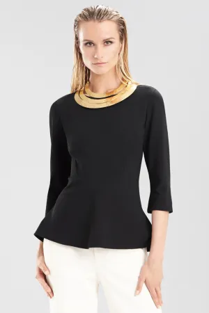 Double Knit Jersey Elbow Sleeve Top