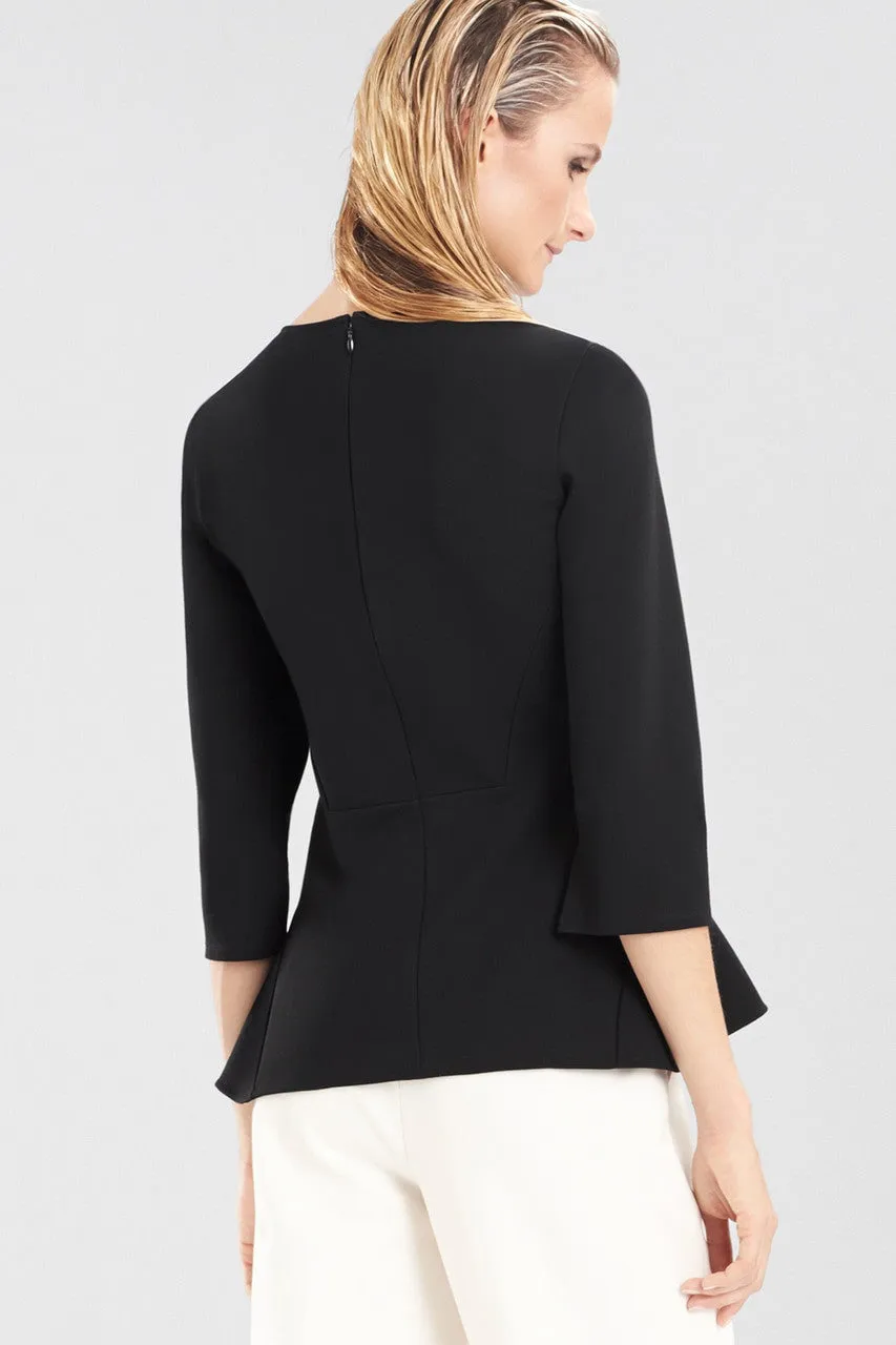 Double Knit Jersey Elbow Sleeve Top