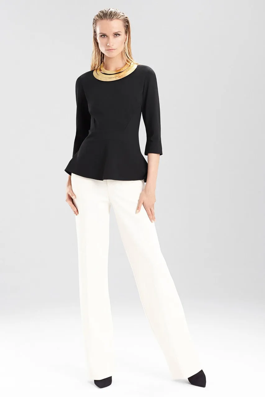 Double Knit Jersey Elbow Sleeve Top