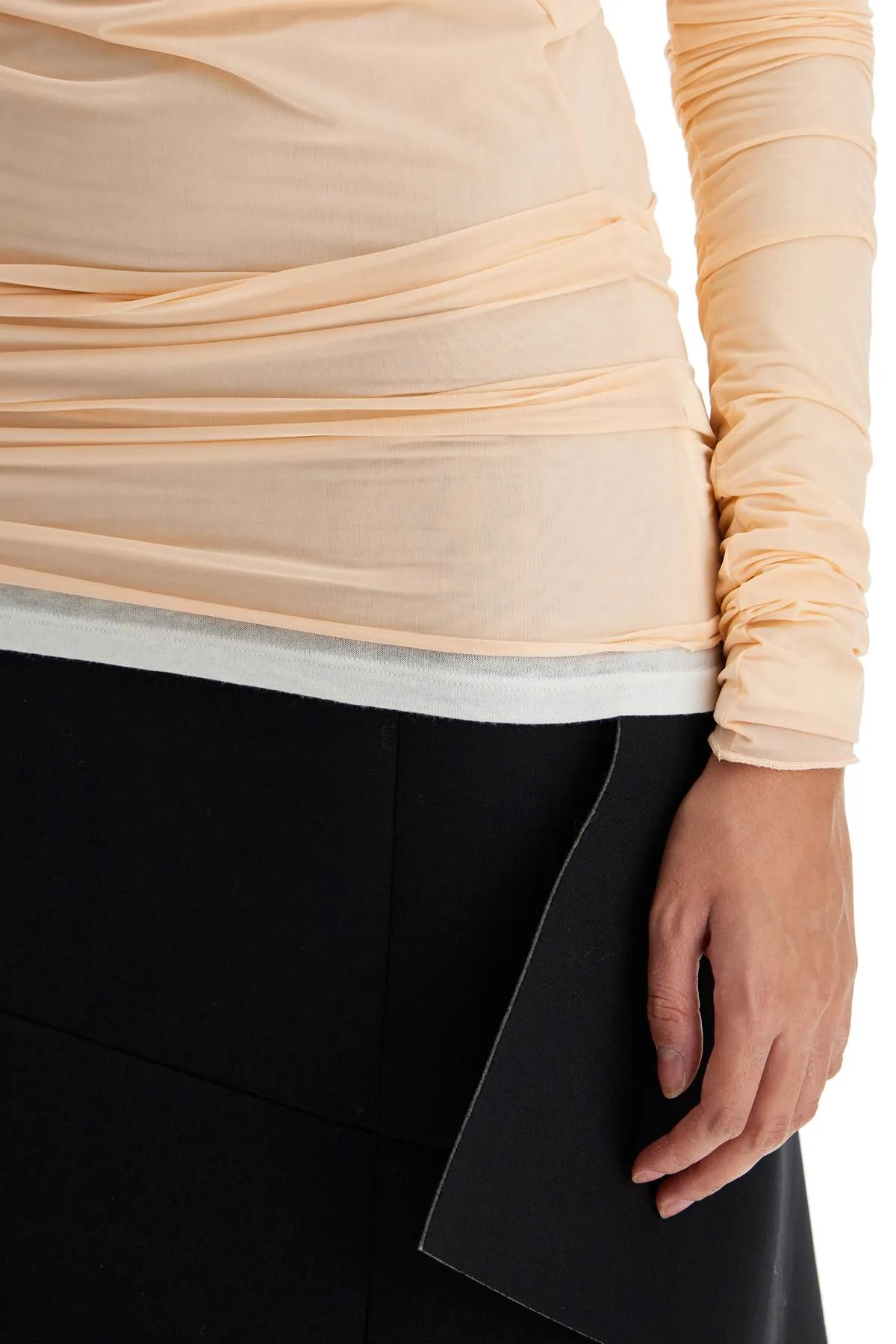 Dries Van Noten Long-Sleeved Draped Top With