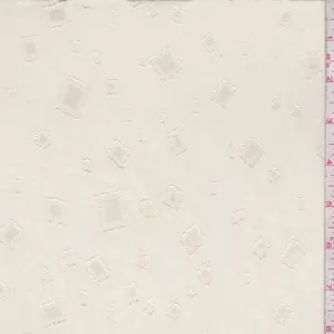 Ecru Circuit Block Chiffon Fabric