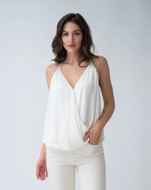 Faux Wrap Sleeveless Top