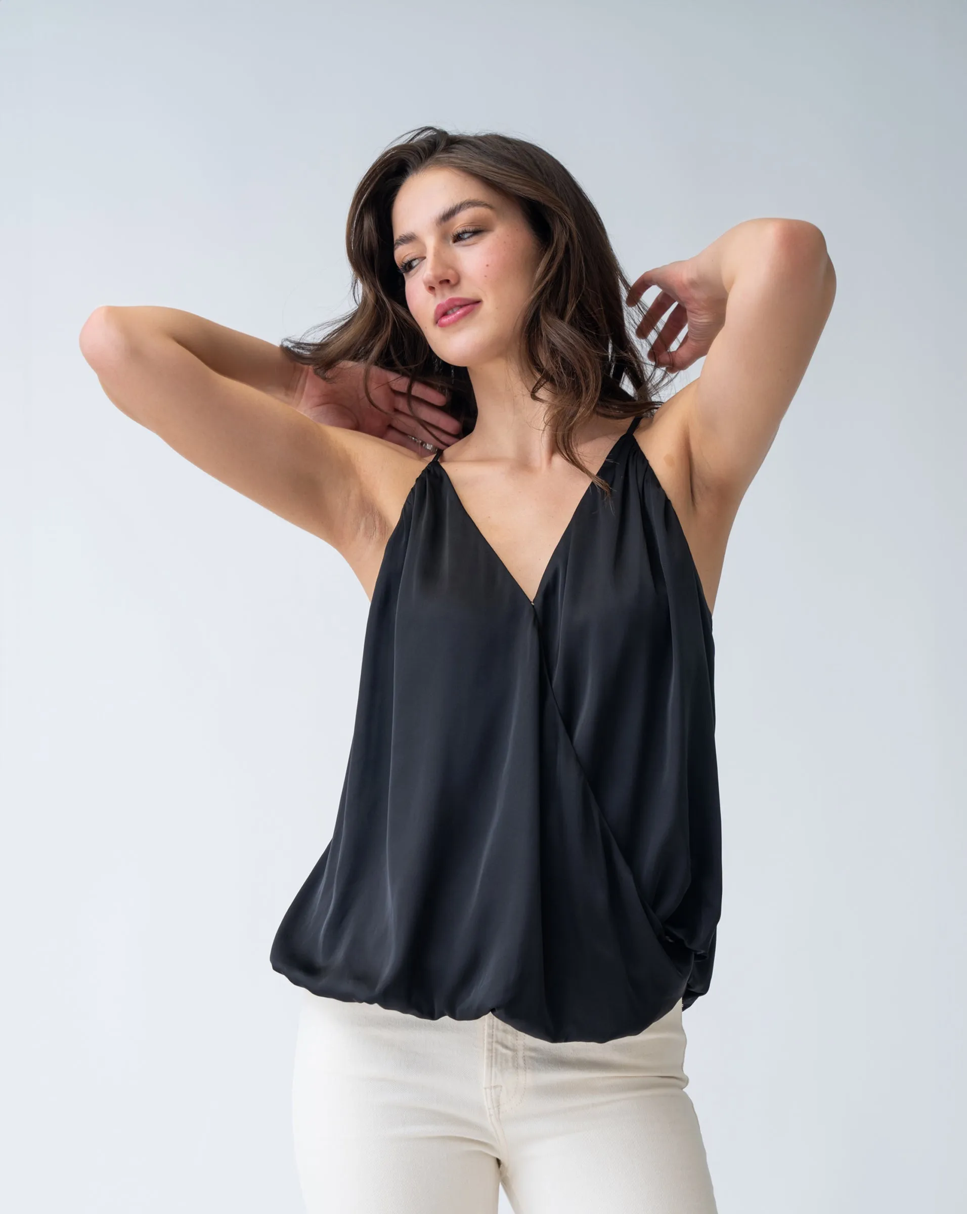 Faux Wrap Sleeveless Top