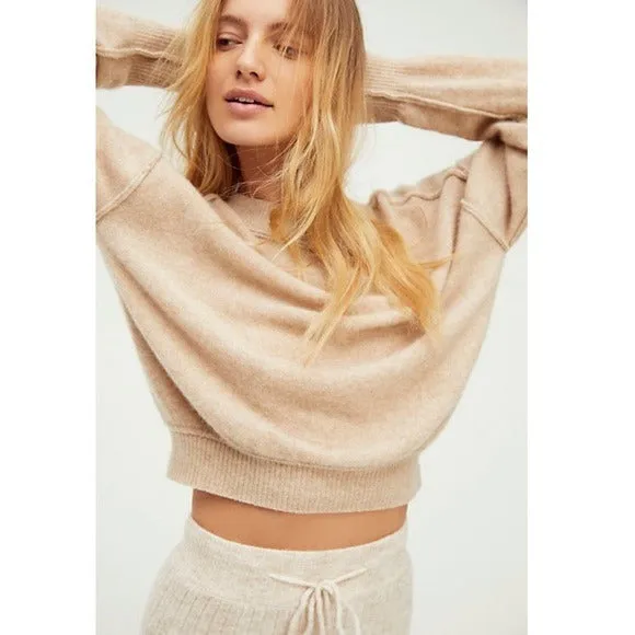 Free People Kora Cashmere Crew Sweater In Vintage Linen