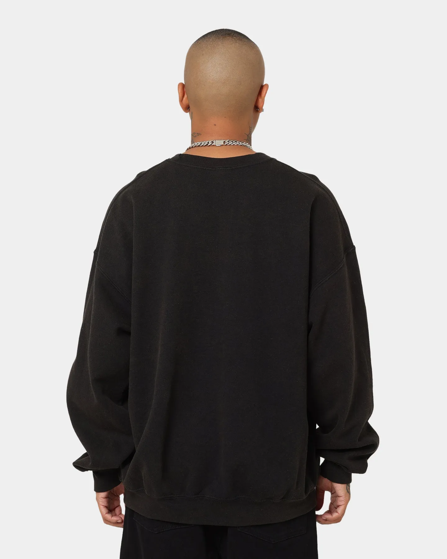 Goat Crew Flower Skull Vintage Crewneck Black Wash