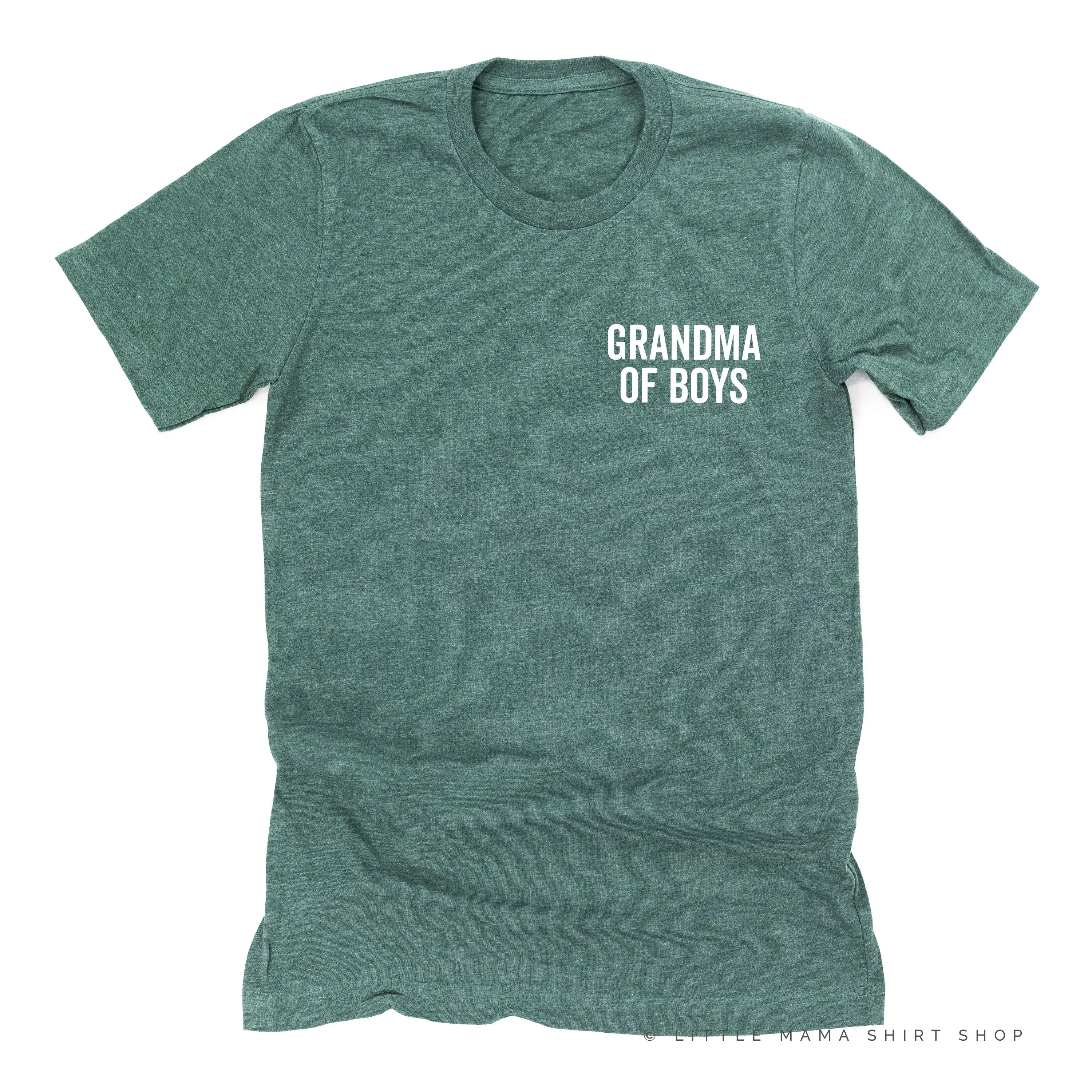 GRANDMA OF BOYS - BLOCK FONT POCKET SIZE - Unisex Tee