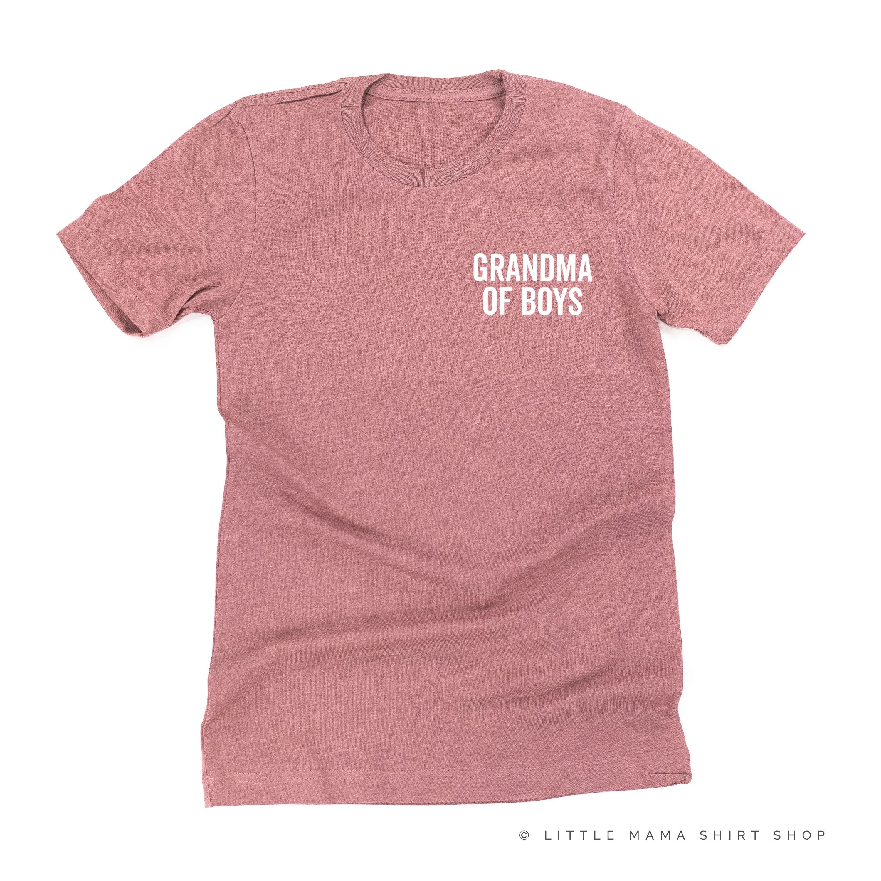 GRANDMA OF BOYS - BLOCK FONT POCKET SIZE - Unisex Tee