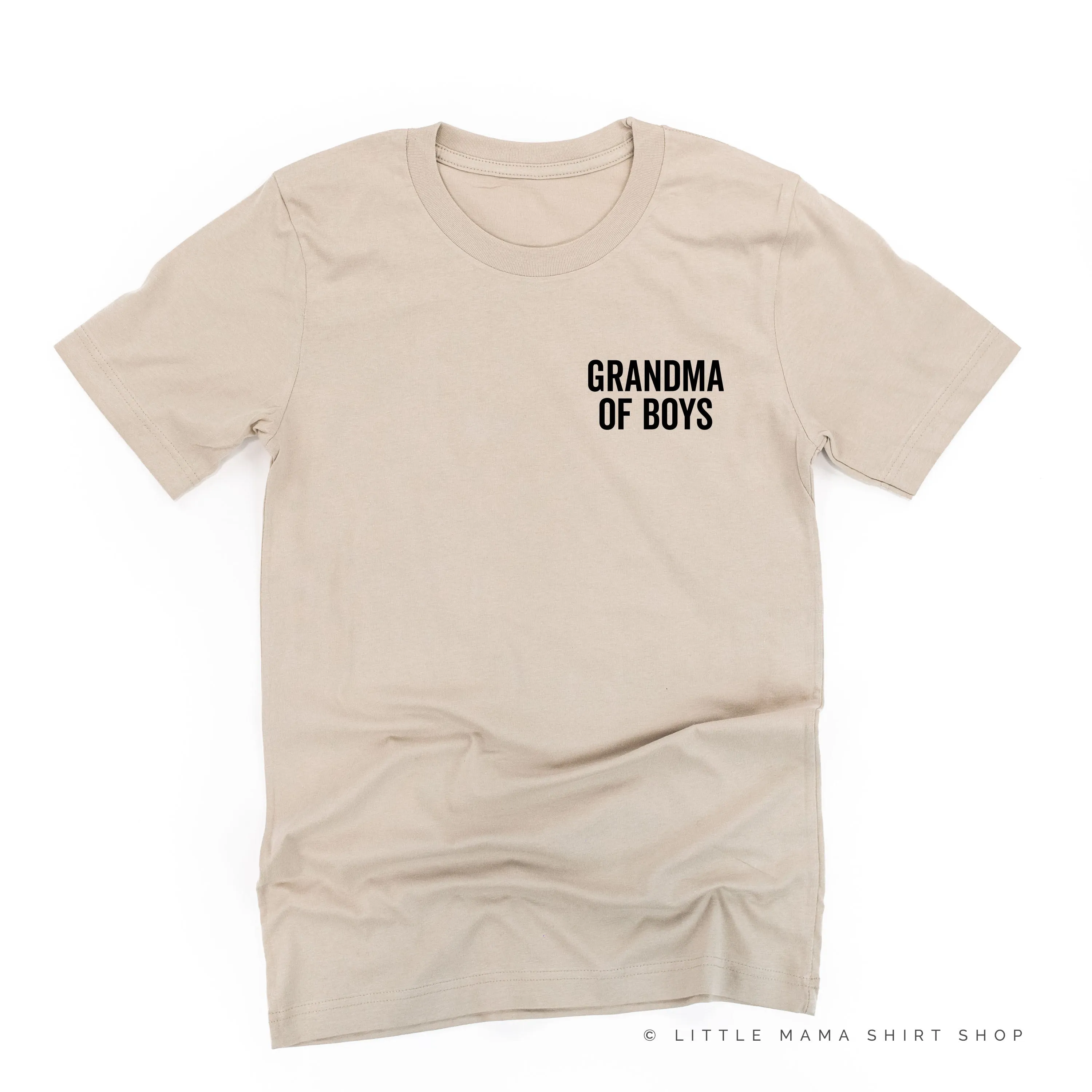 GRANDMA OF BOYS - BLOCK FONT POCKET SIZE - Unisex Tee