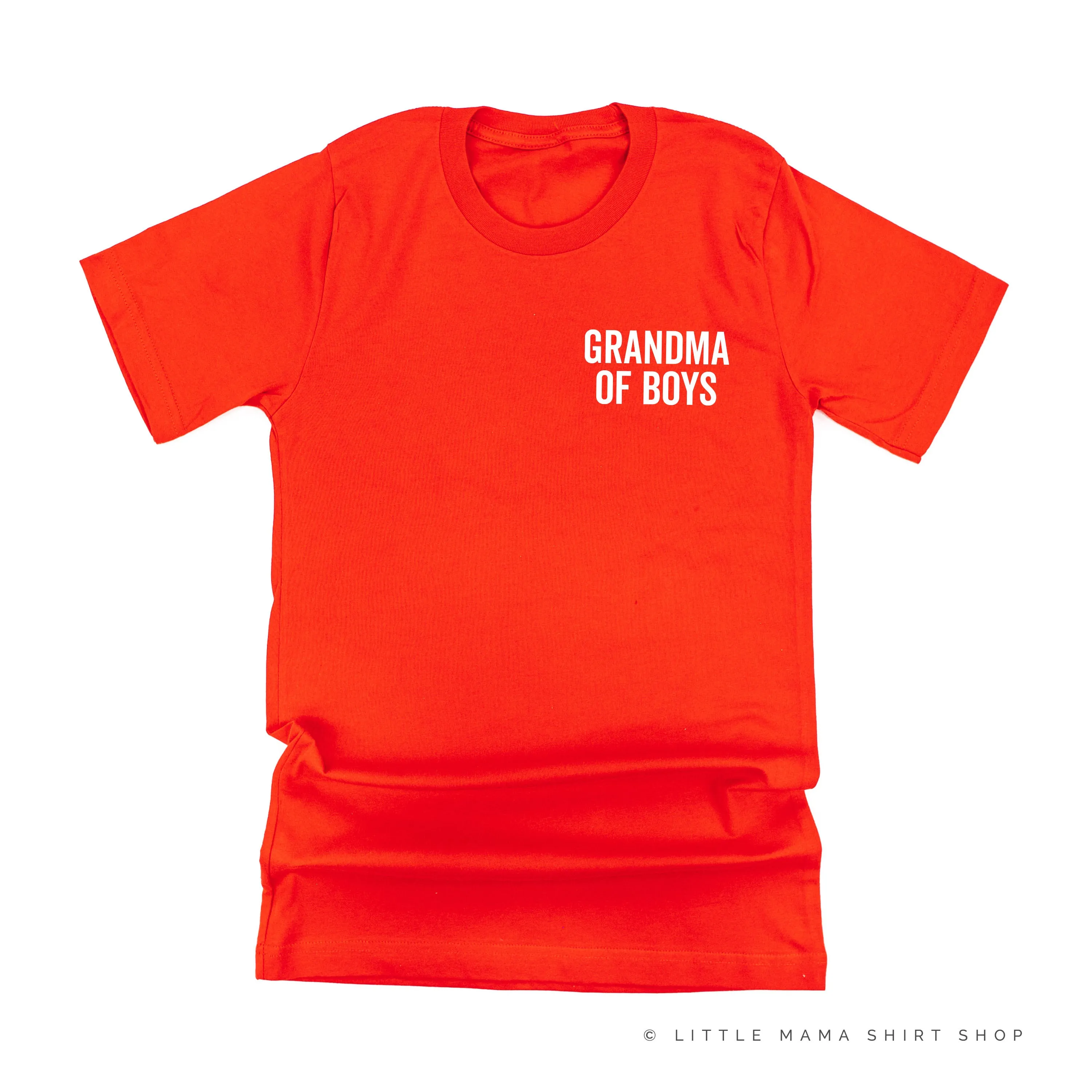 GRANDMA OF BOYS - BLOCK FONT POCKET SIZE - Unisex Tee