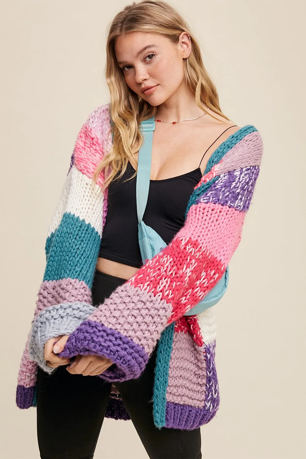 Hand Crochet Bold Knit Cardigan
