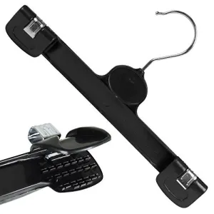 HANGERWORLD 10 Black 11.8inch Plastic Coat Clothes Garment Pants Skirt Clip Hanger