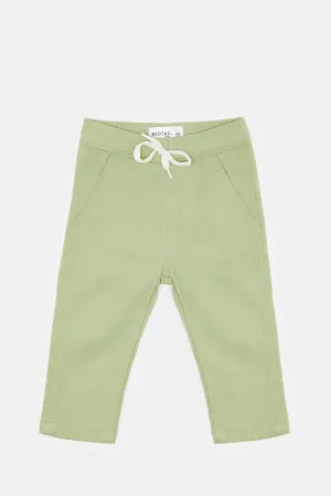 Infant Boys Green Denim Pull On Jogger