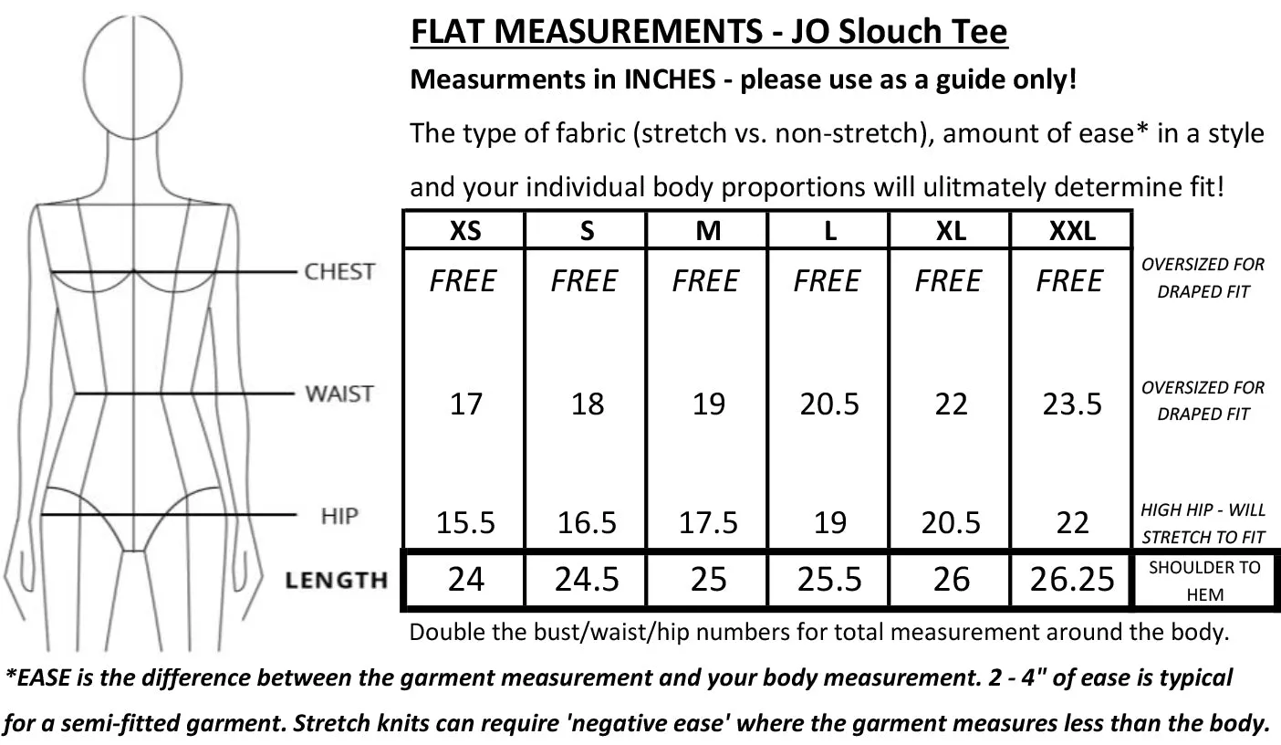 JO Bamboo Slouch Tee - CHARCOAL