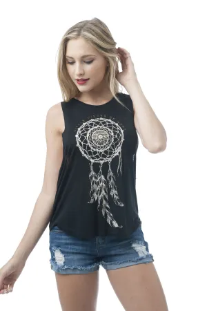 Khanomak Women's Sleeveless Shirt Tank Top Graphic Tee's Little Pieces Of Hope