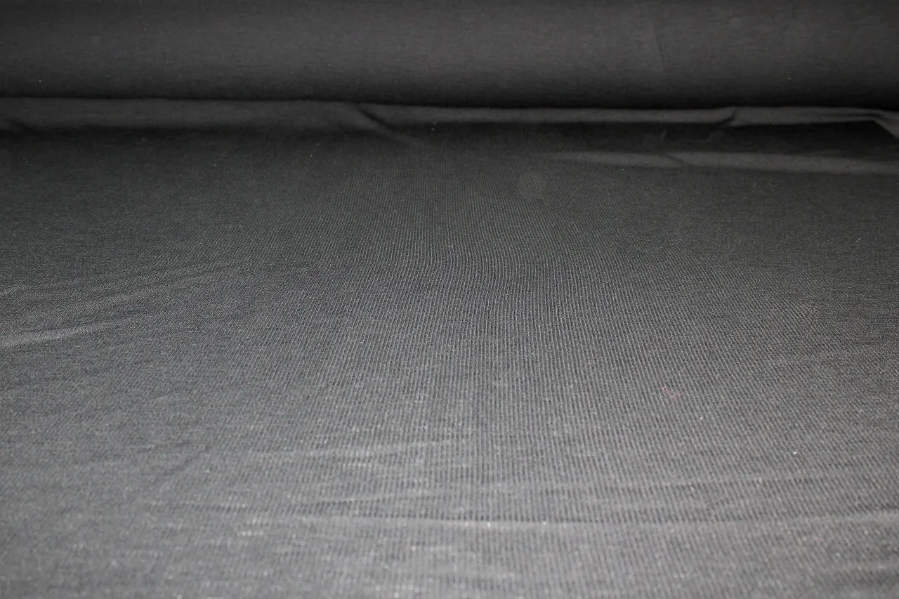 Lightweight Merino Wool Ribbed Knit - Black