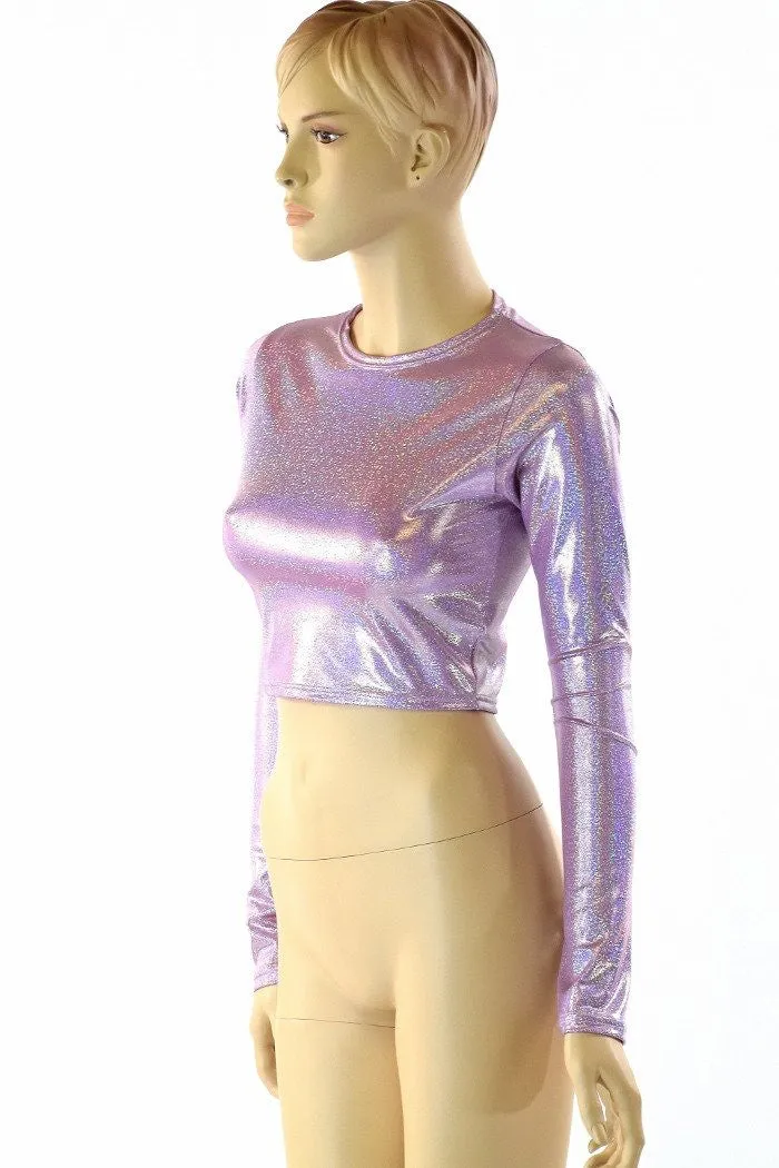 Lilac Crew Neck Crop Top