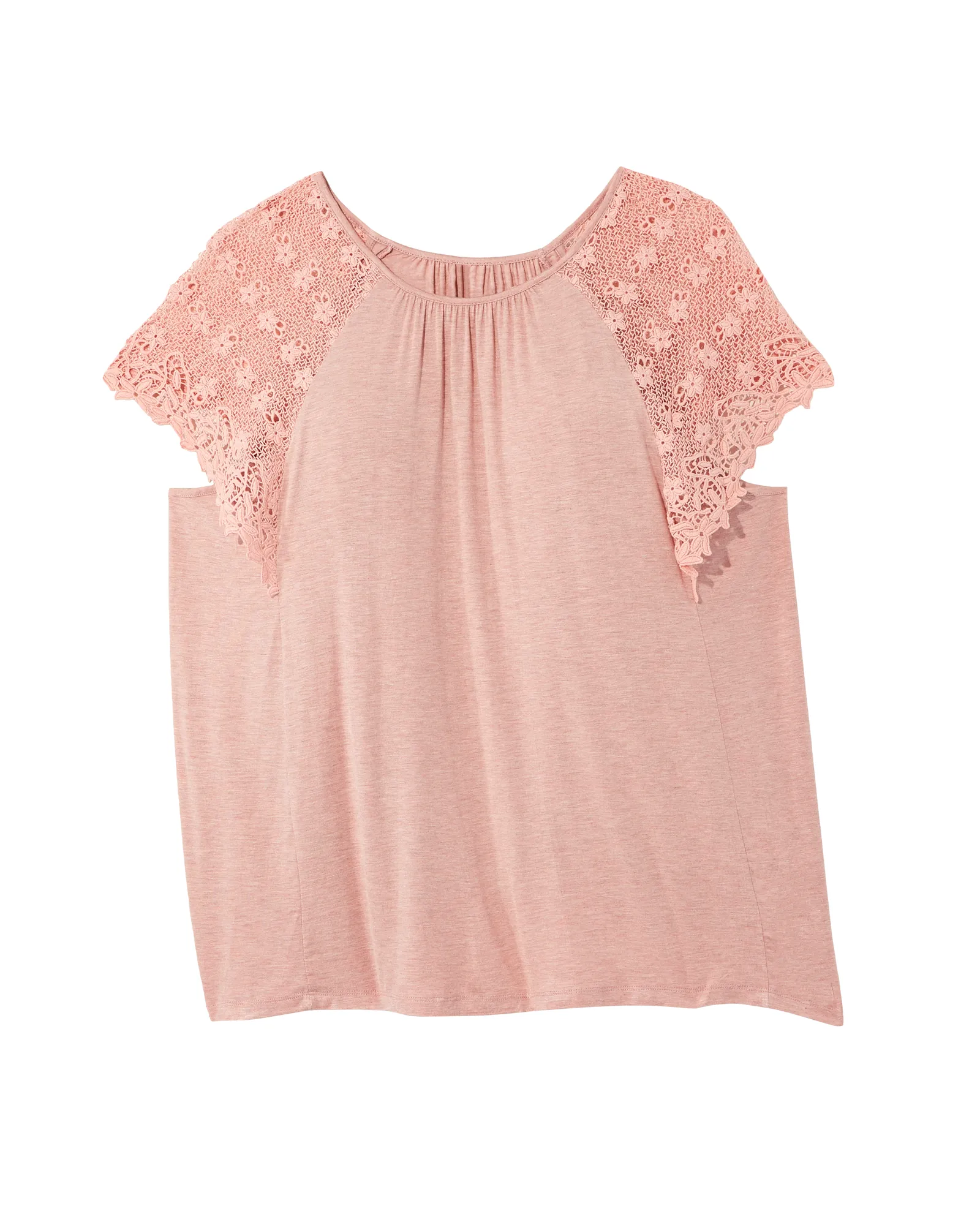 Mara Lace Sleeve Top | Mauve