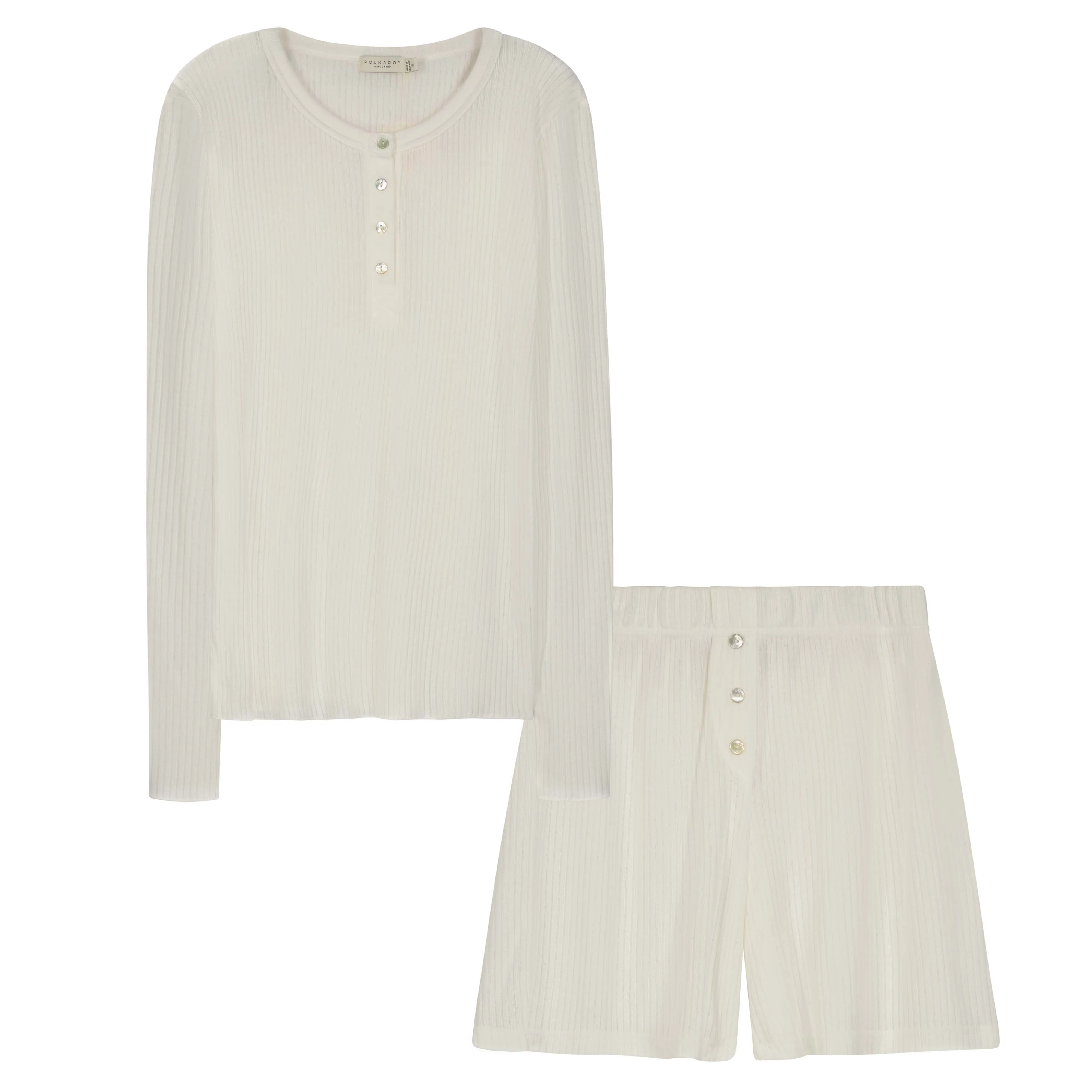 MARA SLOUCHY RIB SHORT SET ~ CREAM