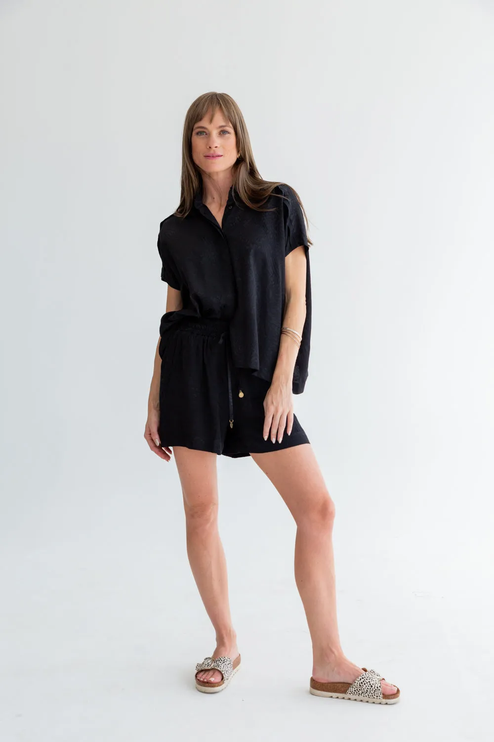 Mariam Shirt Black Animal Print