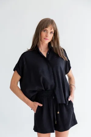 Mariam Shirt Black Animal Print