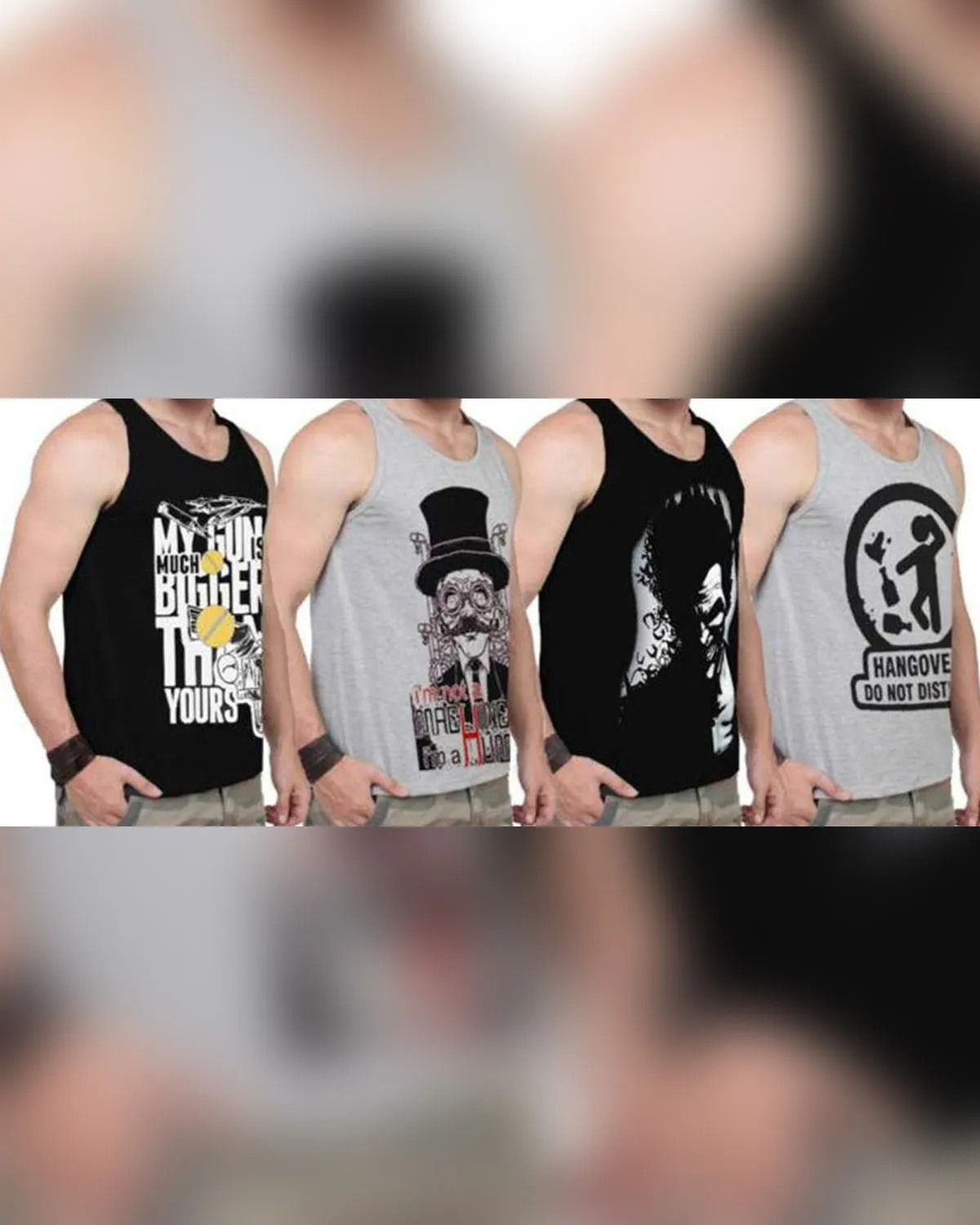 Men Vest Printed (Pack of 4)