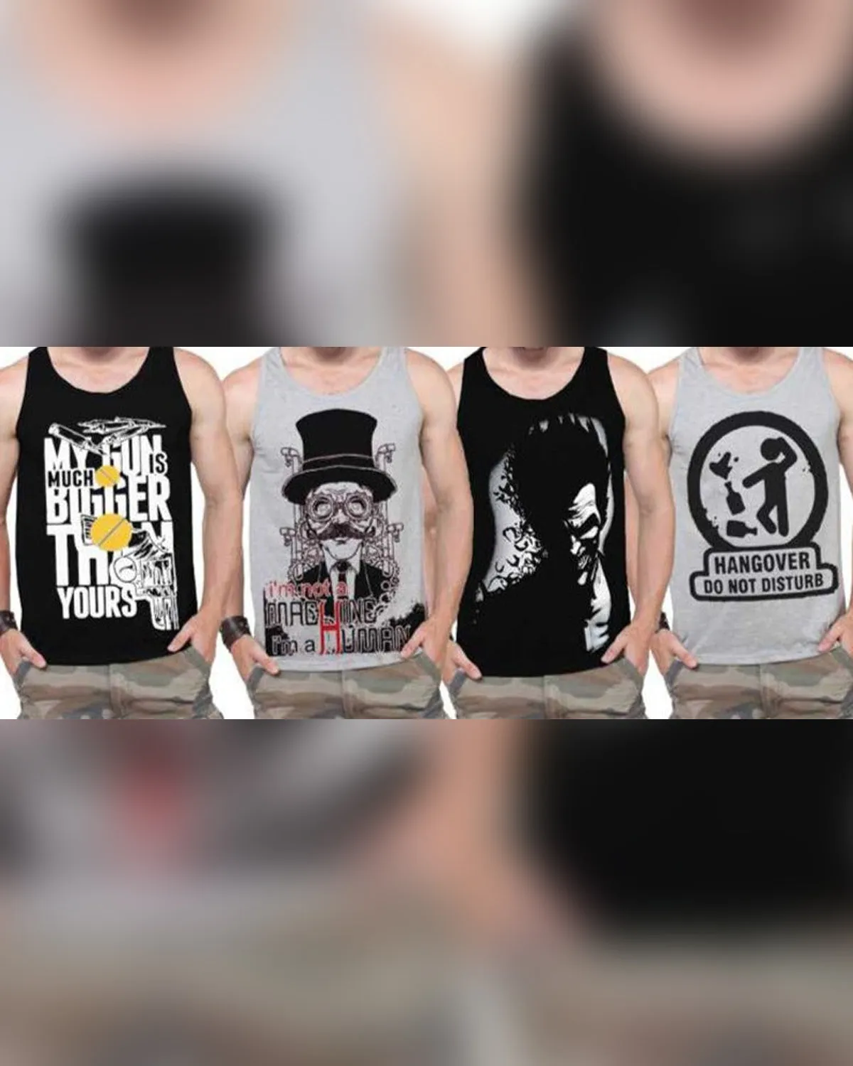 Men Vest Printed (Pack of 4)