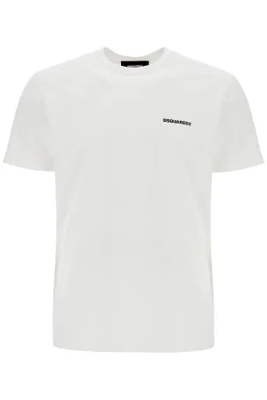 MEN'S WHITE COTTON T-SHIRT WITH EMBROIDERED LOGO