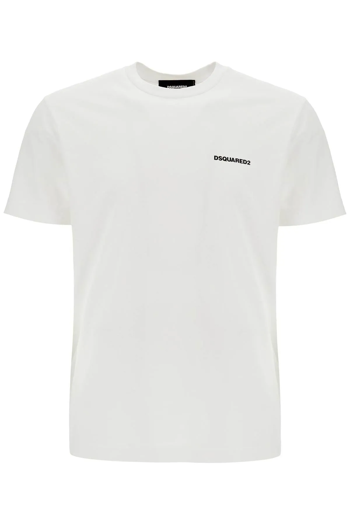 MEN'S WHITE COTTON T-SHIRT WITH EMBROIDERED LOGO
