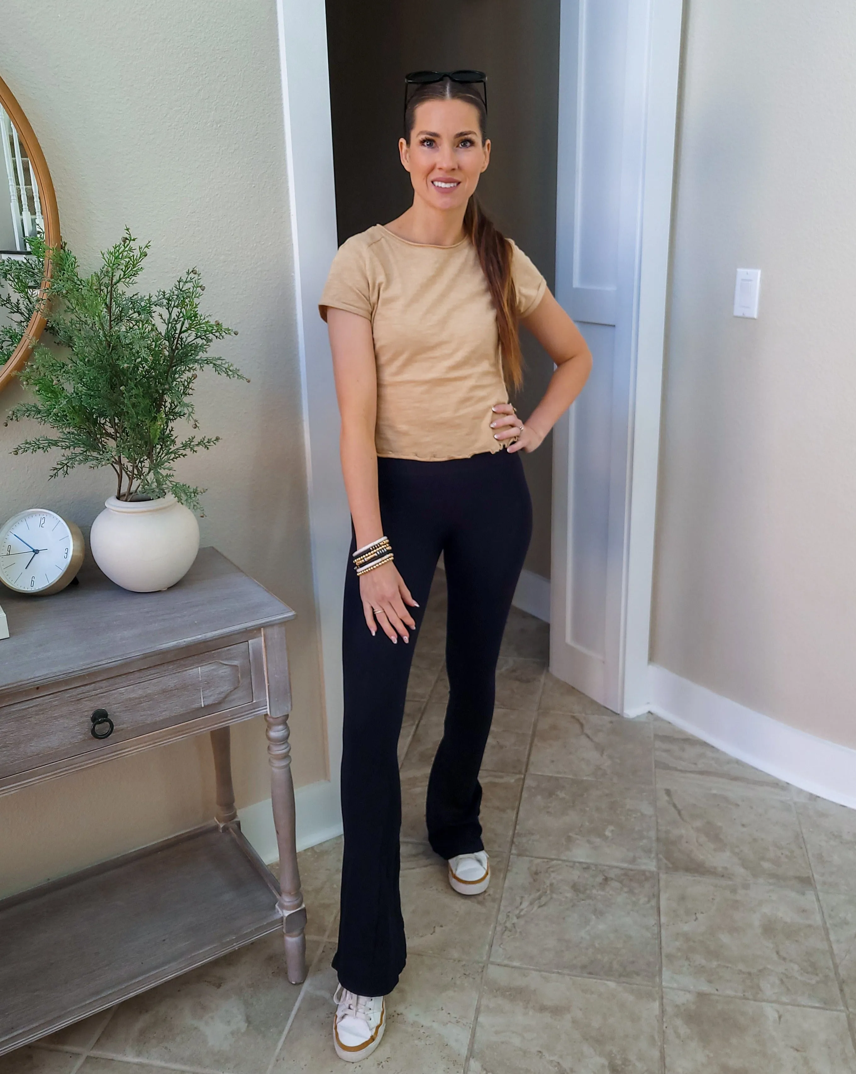 MEROKEETY Short Sleeve Workout Basic Crop Top