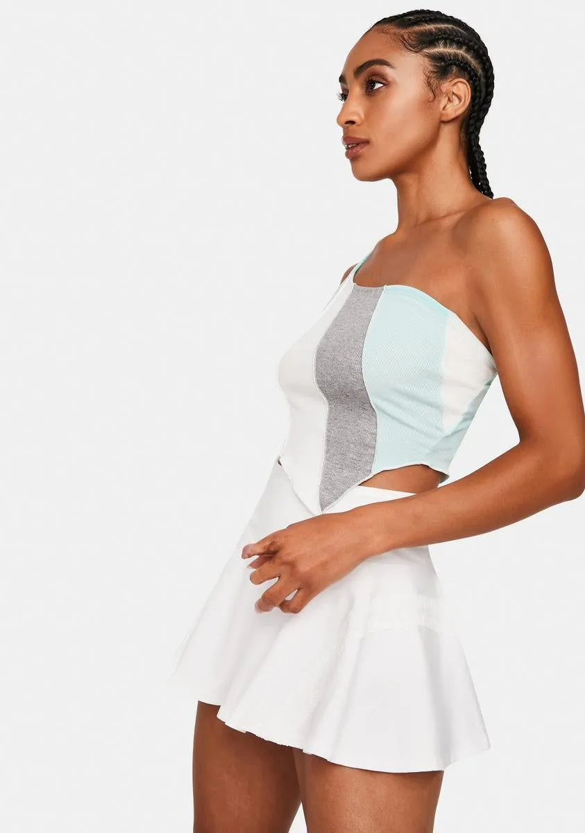 Mint Always Effortless One Shoulder Crop Top