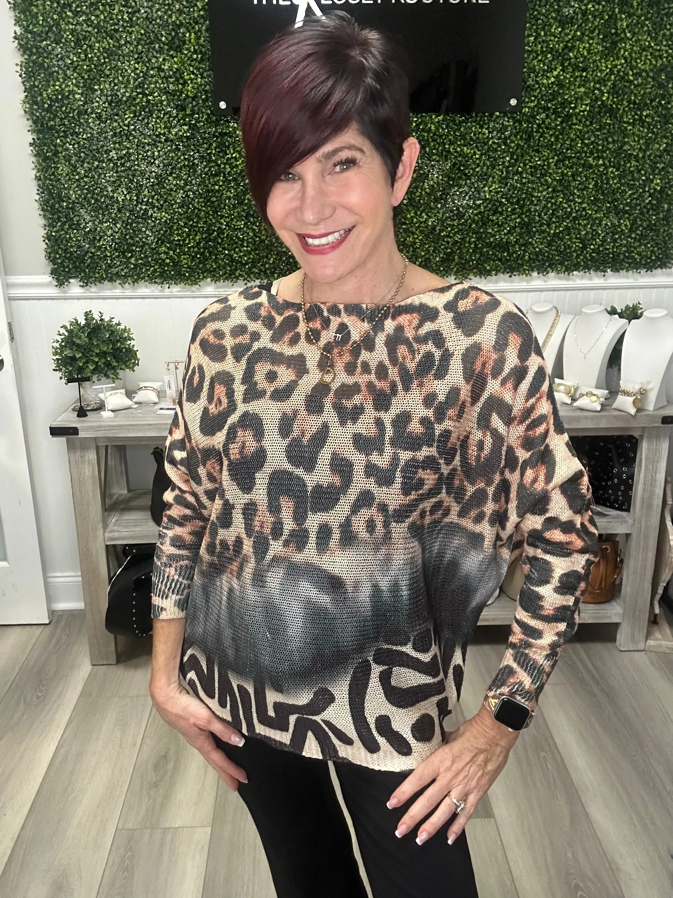 Mixed Leopard Sweater