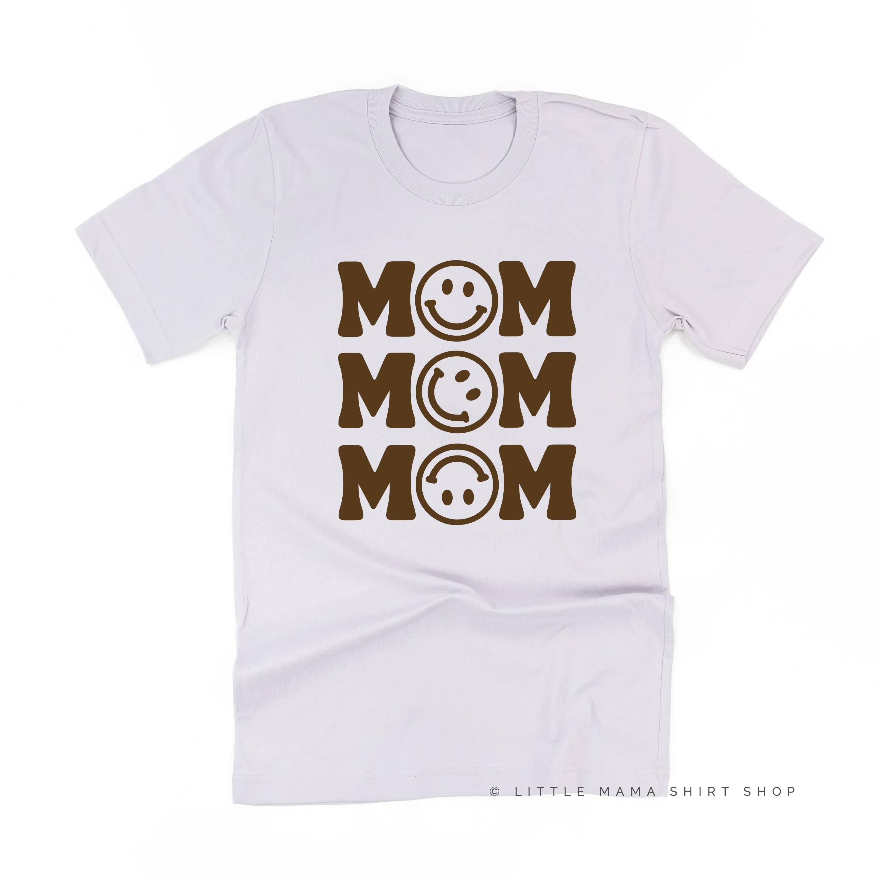 MOM x3 (Smiley Face) w/ Small Smiley Face on Back - Unisex Tee