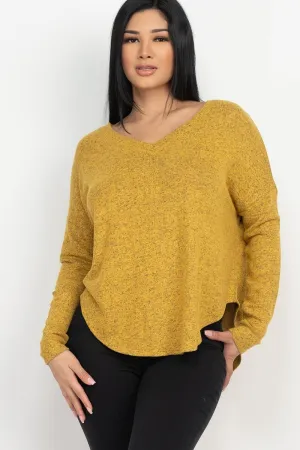 Mustard Soft Knit Long Sleeve Top